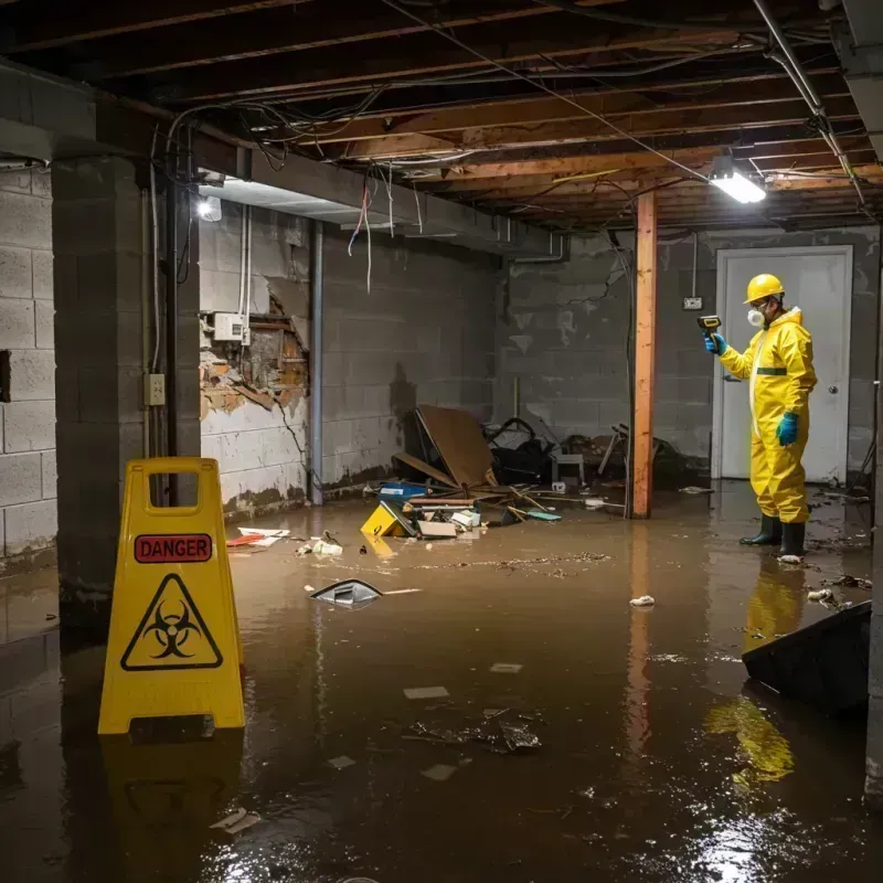 Flooded Basement Electrical Hazard in Girard, IL Property